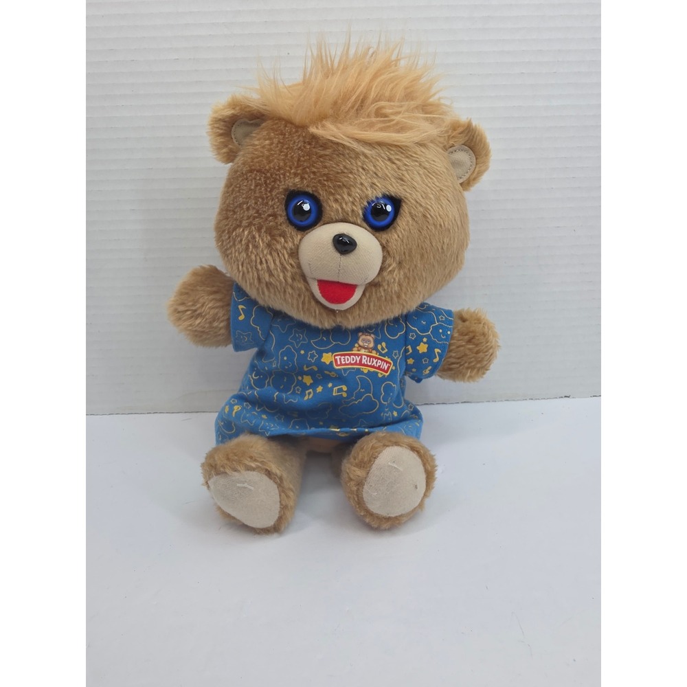 Teddy Ruxpin Plush Bear 10‎ Inch Blue Pajamas Stars Moon 2018 Alchemy II